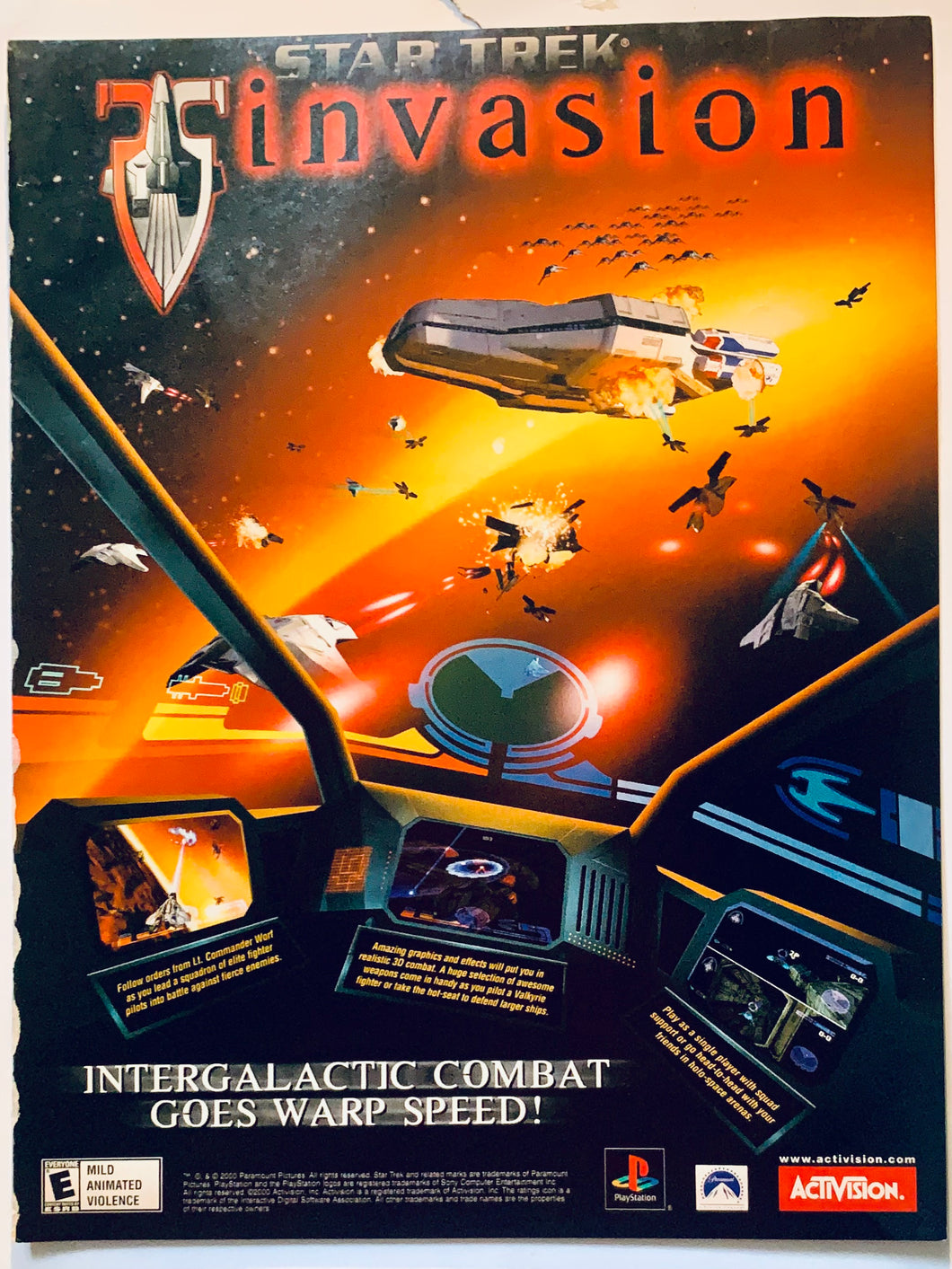 Star Trek Invasion - PlayStation - Original Vintage Advertisement - Print Ads - Laminated A4 Poster