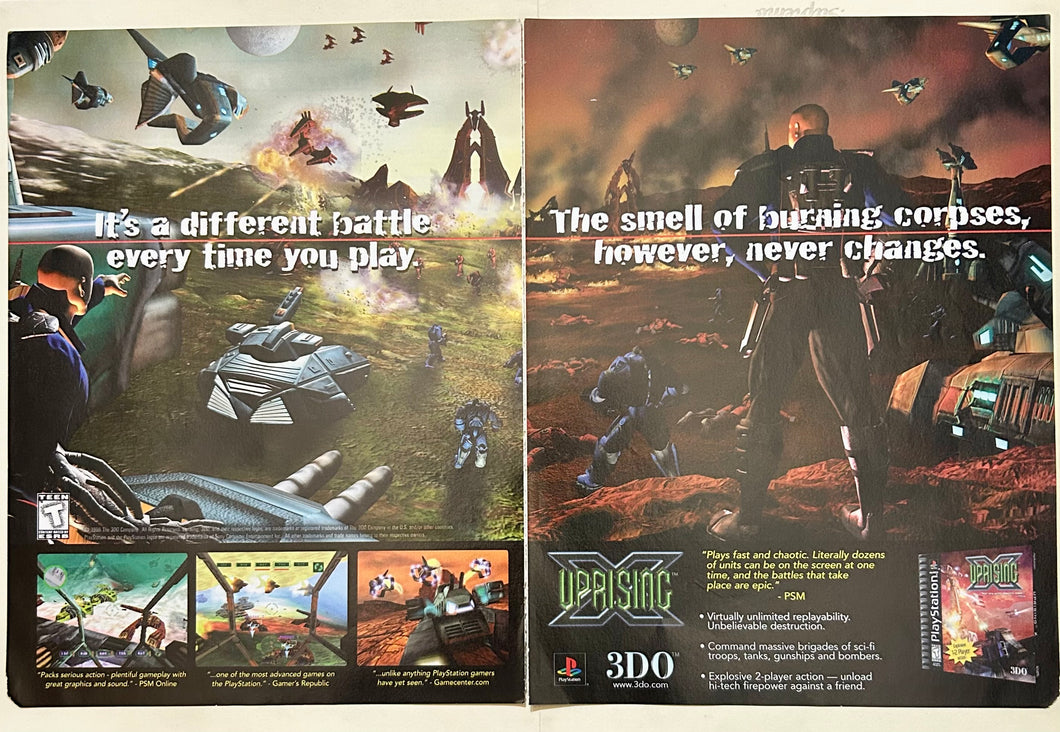 Uprising X - PlayStation - Original Vintage Advertisement - Print Ads - Laminated A3 Poster