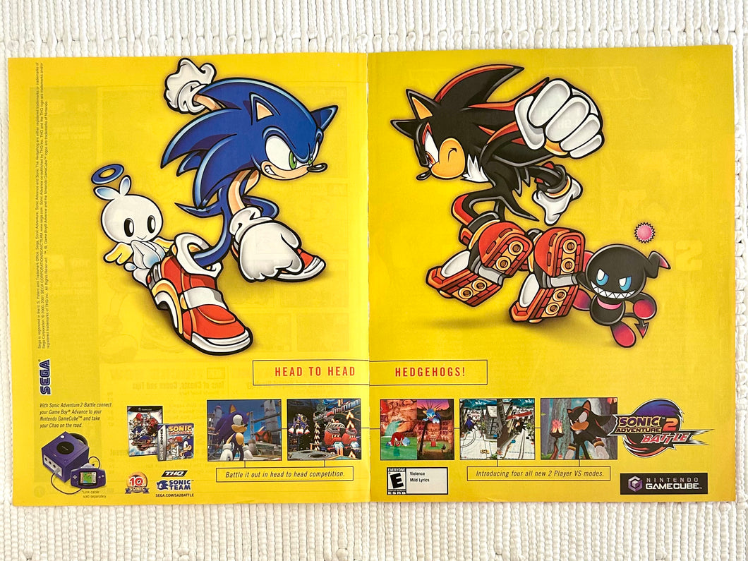 Sonic Adventure 2: Battle - NGC - Original Vintage Advertisement - Print Ads - Laminated A3 Poster