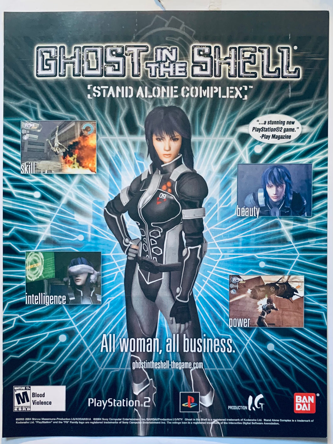 Ghost in the Shell: Stand Alone Complex - PS2 - Original Vintage Advertisement - Print Ads - Laminated A4 Poster