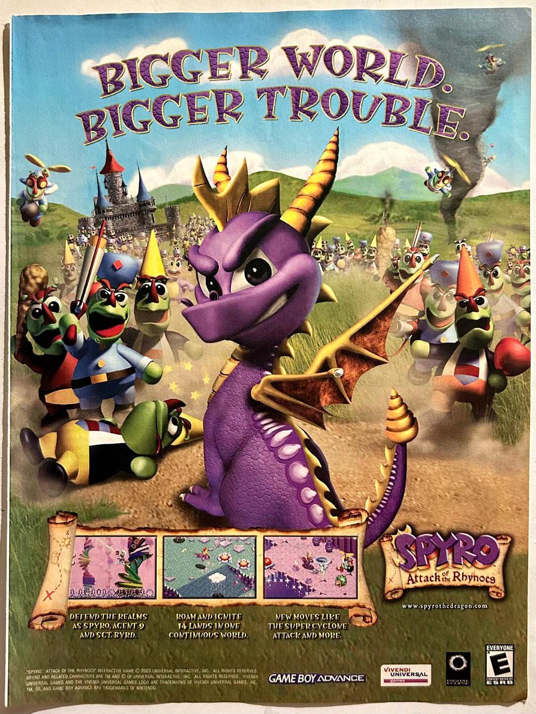 Spyro: Attack of the Rhynocs - GBA - Original Vintage Advertisement - Print Ads - Laminated A4 Poster