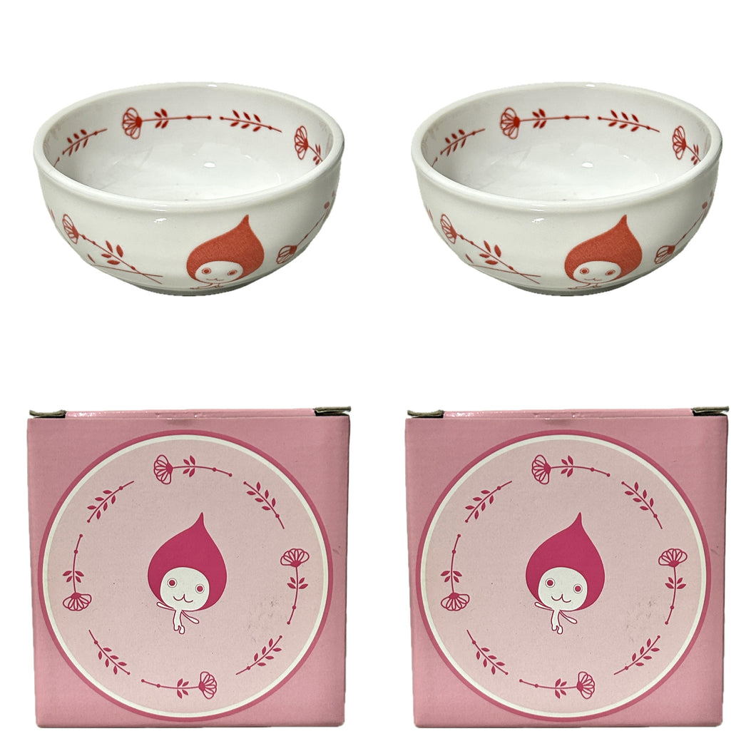 Pichonkun Non-wrap Small Bowl (small flower red) YZ17413P - Set of 2