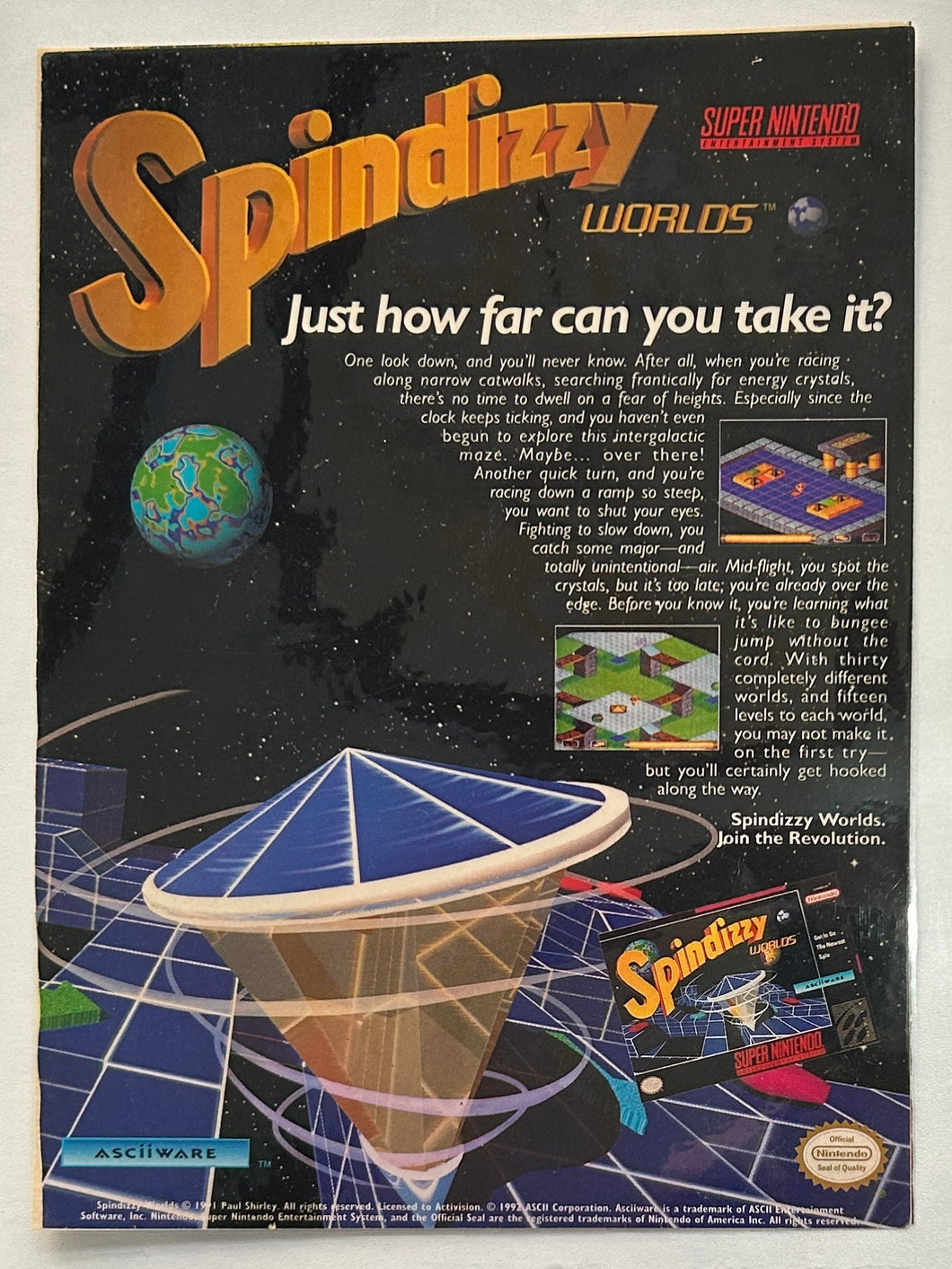 Spindizzy Worlds / Test Drive II: The Duel - SNES - Print Ads