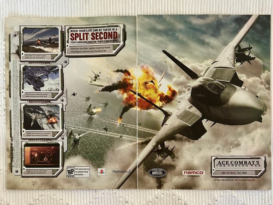 Ace Combat 5: The Unsung War - PS2 - Original Vintage Advertisement - Print Ads - Laminated A3 Poster