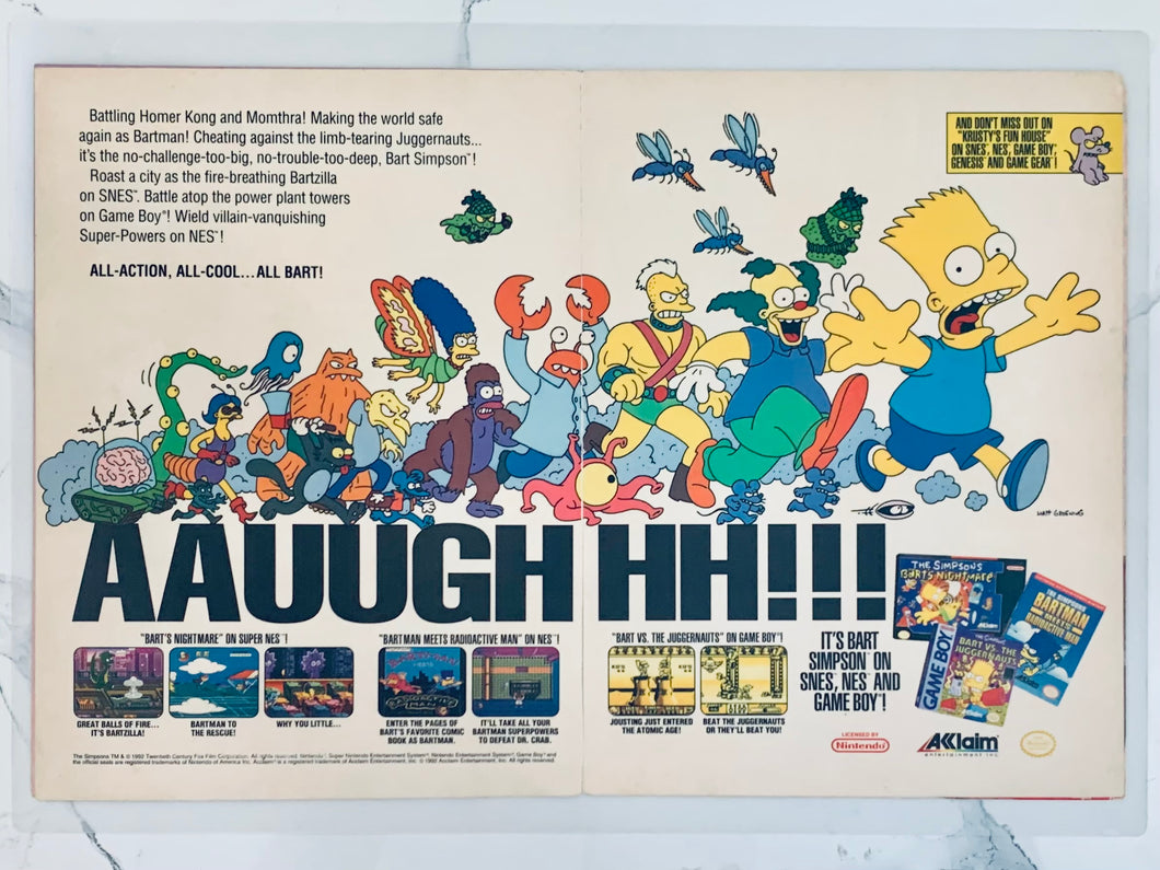 The Simpsons - NES/SNES/GB - Original Vintage Advertisement - Print Ads - Laminated A3 Poster