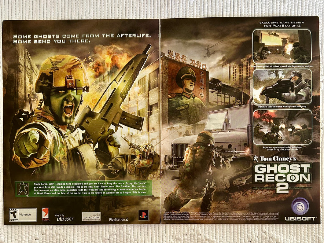 Tom Clancy's Ghost Recon 2 - PS2 - Original Vintage Advertisement - Print Ads - Laminated A3 Poster