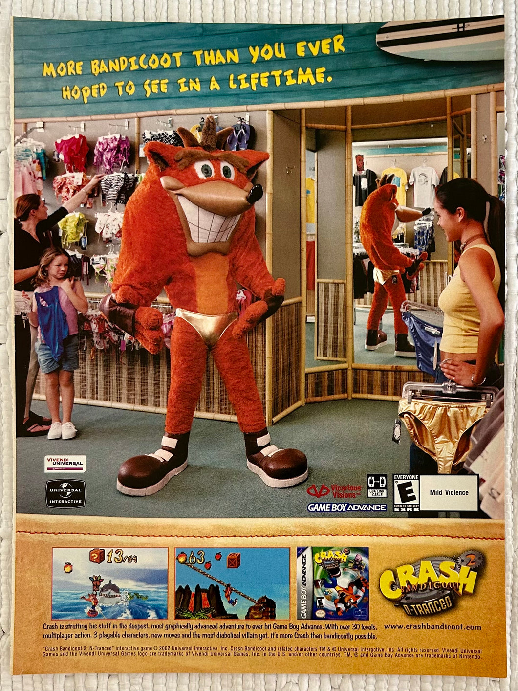 Crash Bandicoot 2: N-Tranced - GBA - Original Vintage Advertisement - Print Ads - Laminated A4 Poster