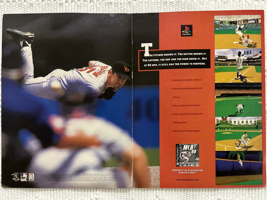 MLB ‘99 - PlayStation - Original Vintage Advertisement - Print Ads - Laminated A3 Poster