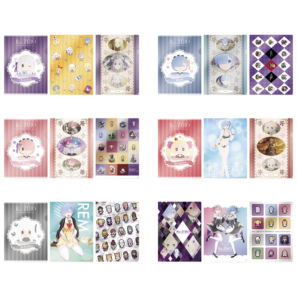 Ichiban Kuji Re: Life in a Different World from Zero-Rejoice Flowers in Both Hands- - Prize E - Clear File Set (18 Pcs)