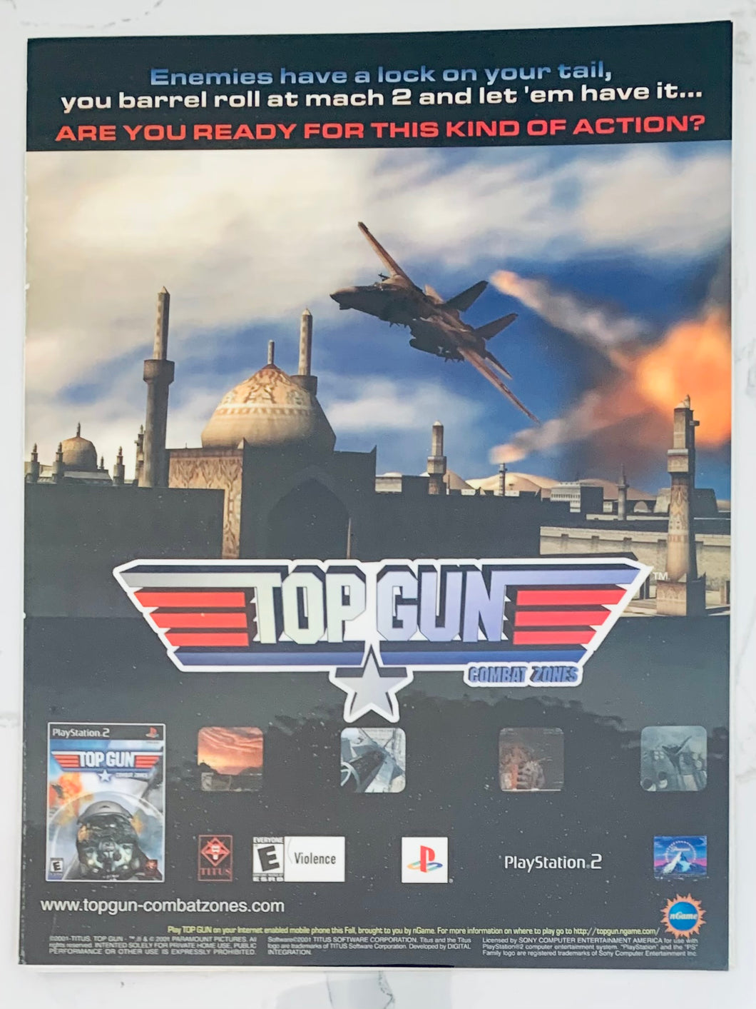 Top Gun: Combat Zones - PS2 - Original Vintage Advertisement - Print Ads - Laminated A4 Poster