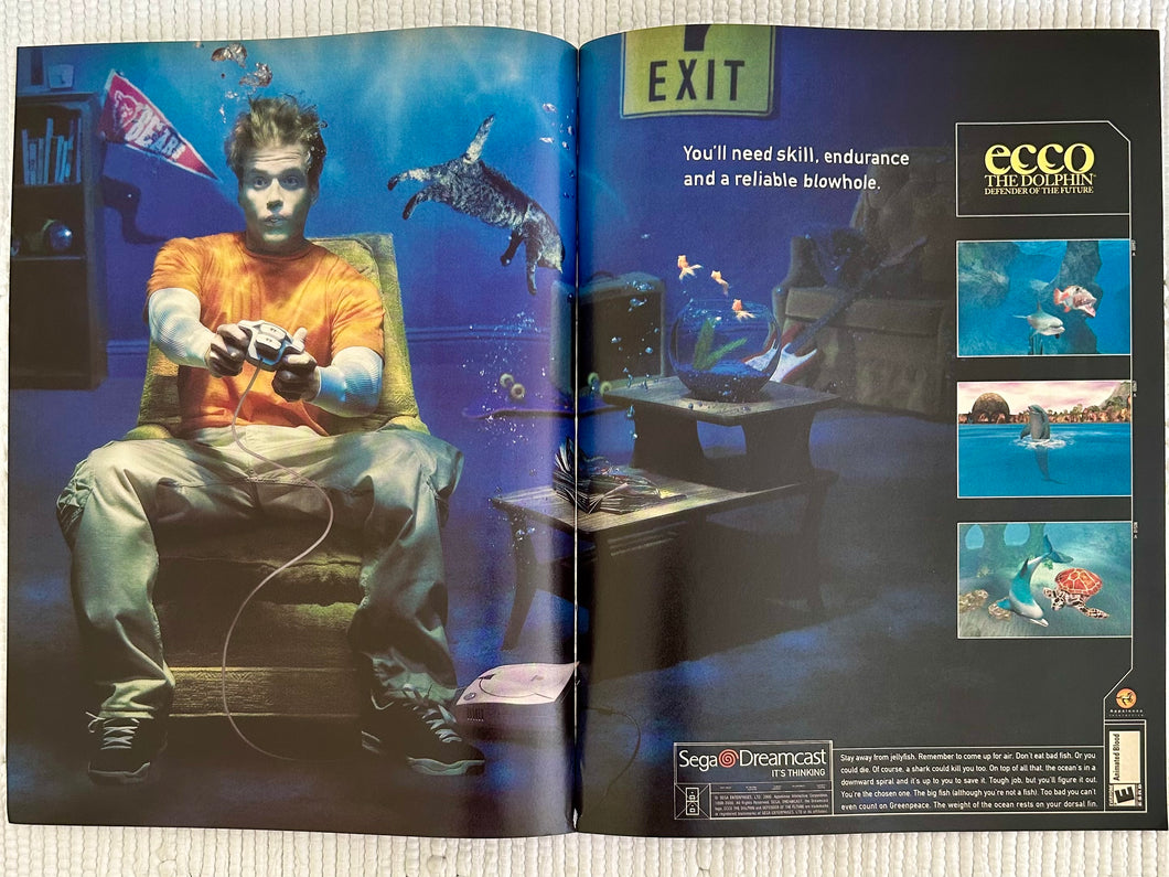 Ecco the Dolphin: Defender of the Future - Dreamcast - Original Vintage Advertisement - Print Ads - Laminated A3 Poster
