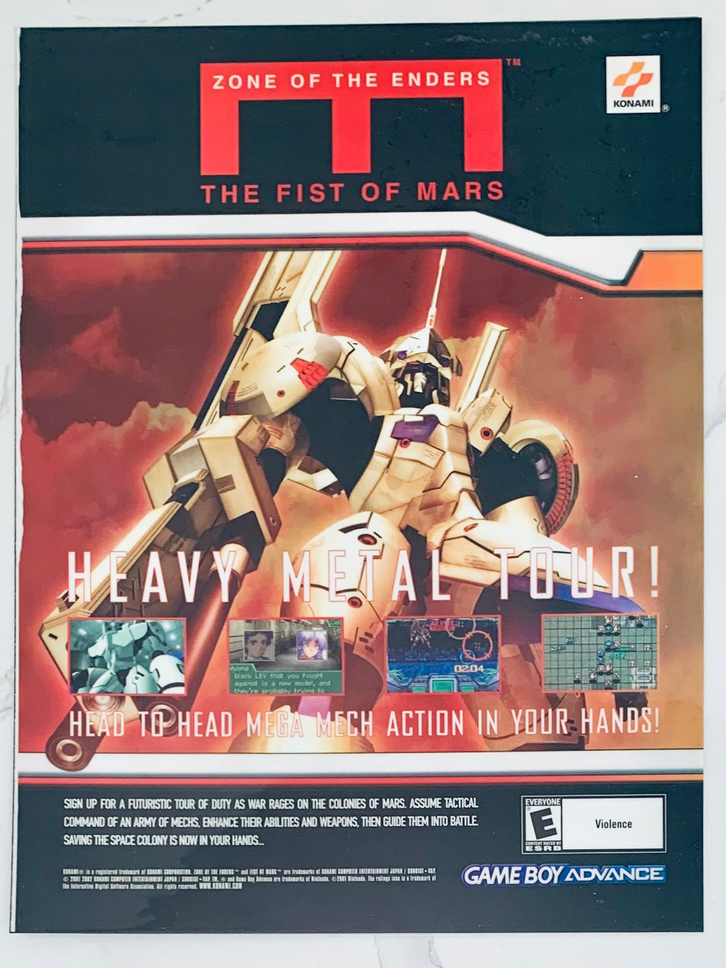 Zone of the Enders: The Fist of Mars - GBA - Original Vintage Advertisement - Print Ads - Laminated A4 Poster