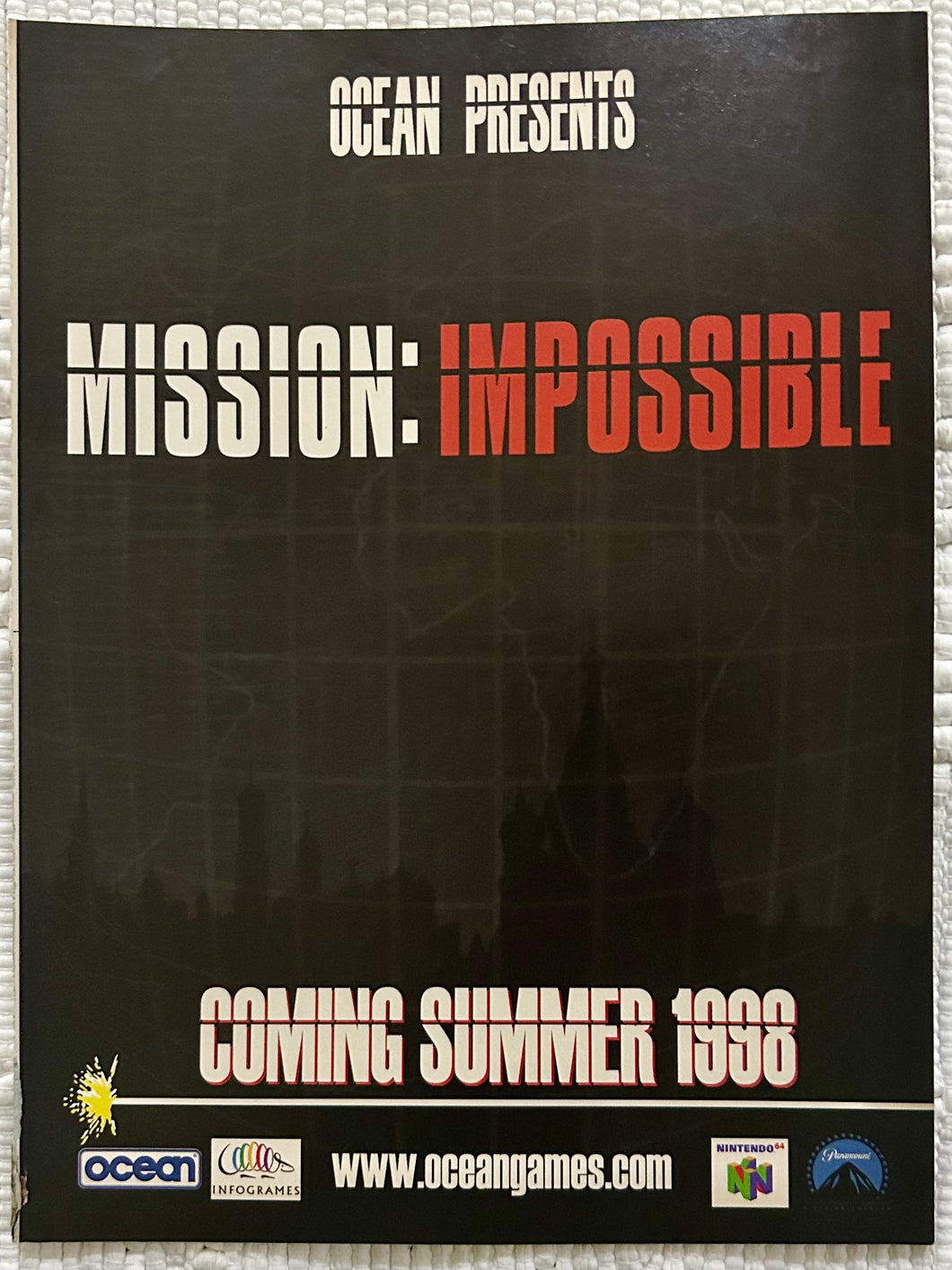 Mission: Impossible - N64 - Original Vintage Advertisement - Print Ads - Laminated A4 Poster