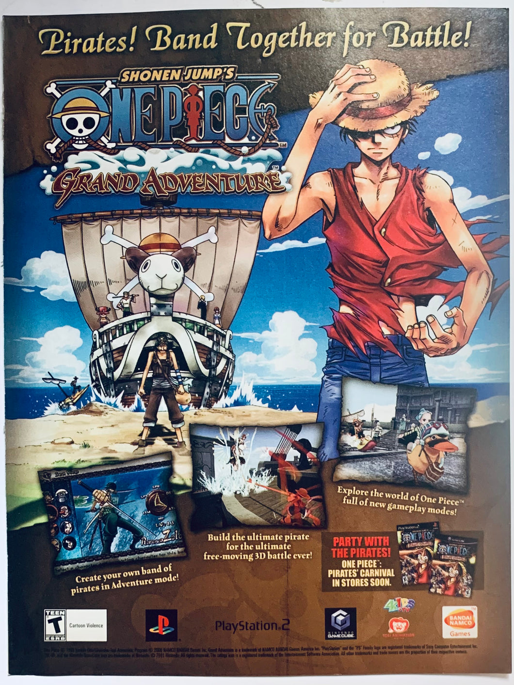 One Piece Grand Adventure - PS2 NGC - Original Vintage Advertisement - Print Ads - Laminated A4 Poster