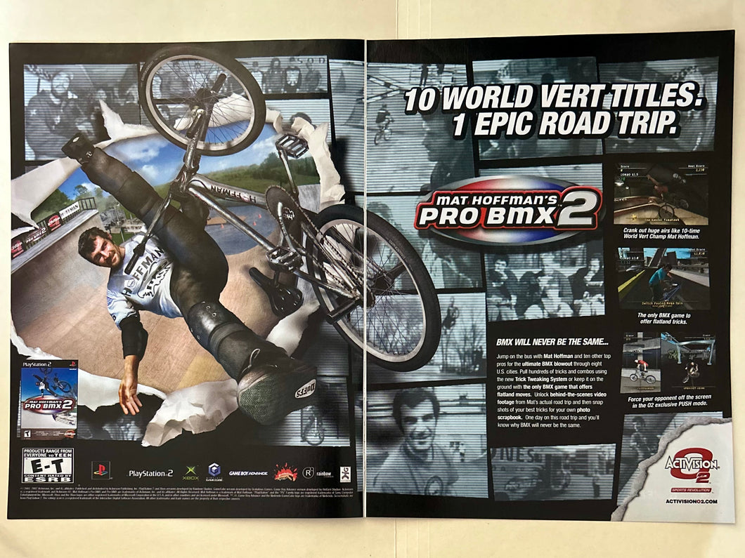 Mat Hoffman’s Pro BMX 2 - PS2 Xbox NGC GBA- Original Vintage Advertisement - Print Ads - Laminated A3 Poster