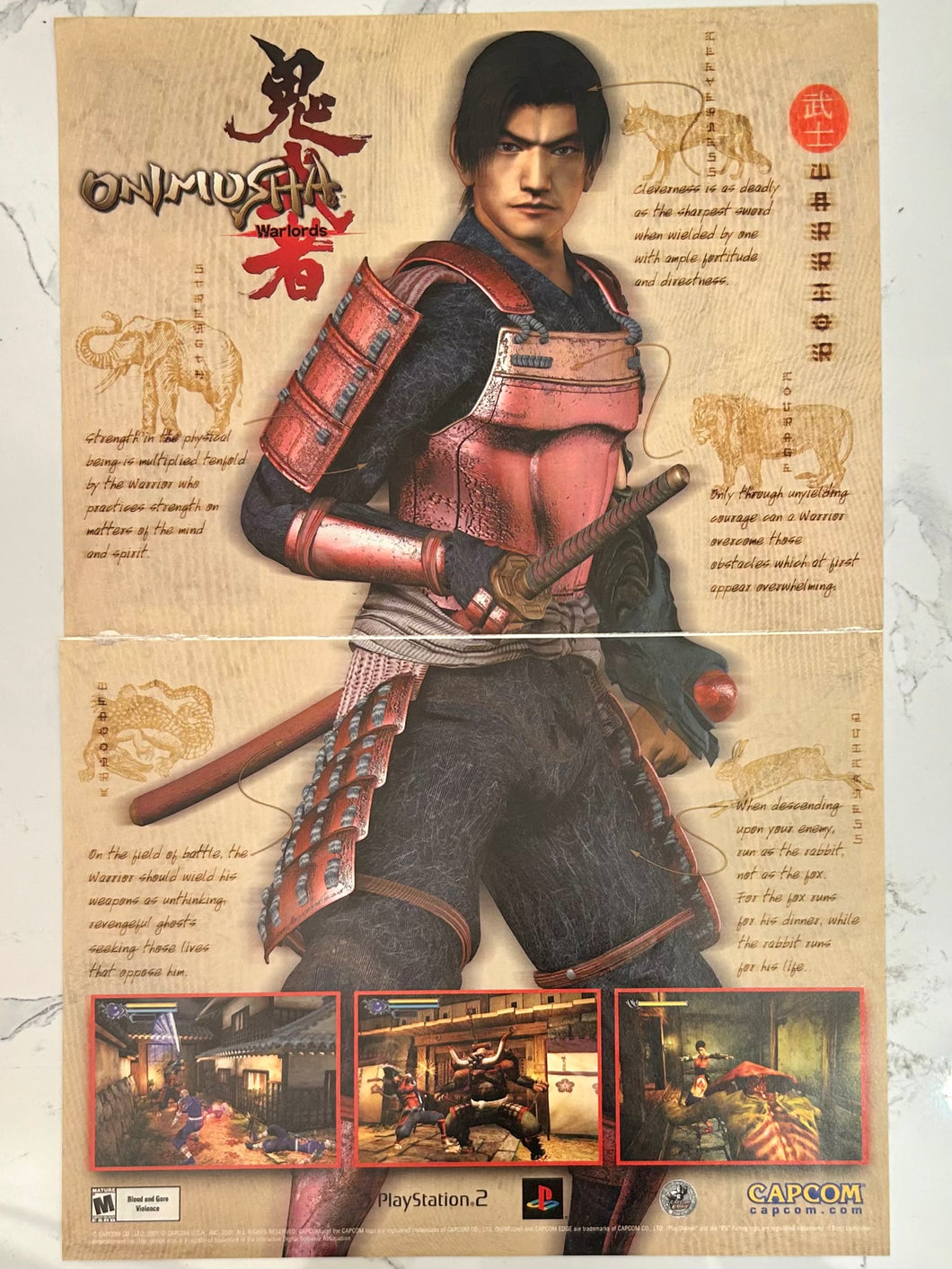 Onimusha Warlords - PS2 - Original Vintage Advertisement - Print Ads - Laminated A3 Poster