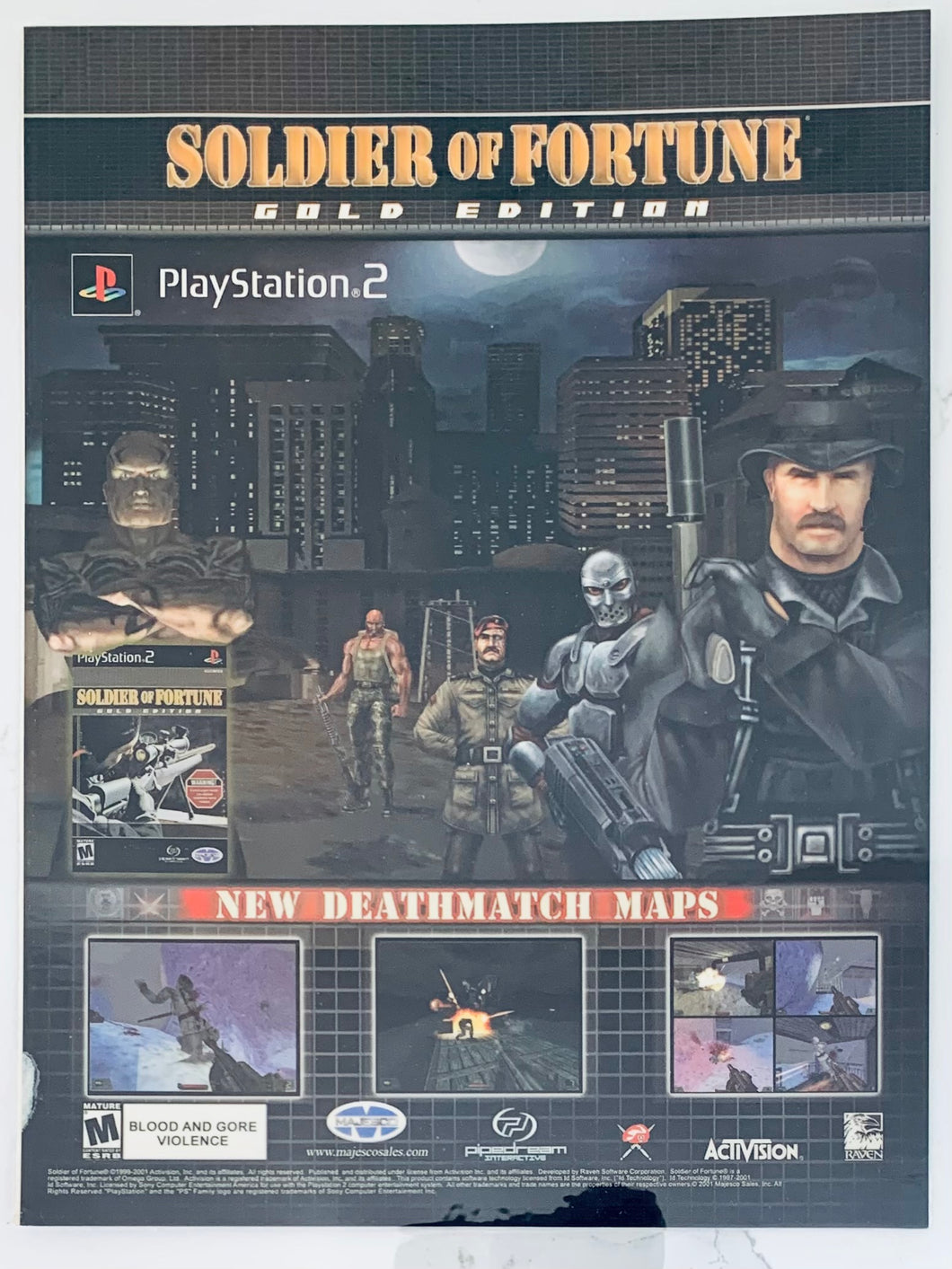 Soldier of Fortune Gold Edition - PS2 - Original Vintage Advertisement - Print Ads - Laminated A4 Poster