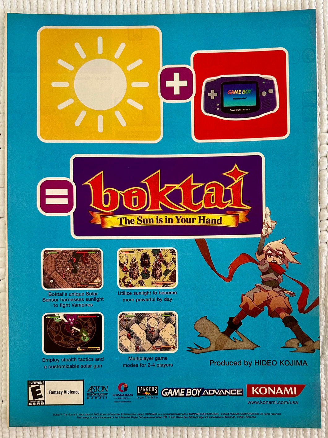 Boktai: The Sun is in Your Hand - GBA - Original Vintage Advertisement - Print Ads - Laminated A4 Poster