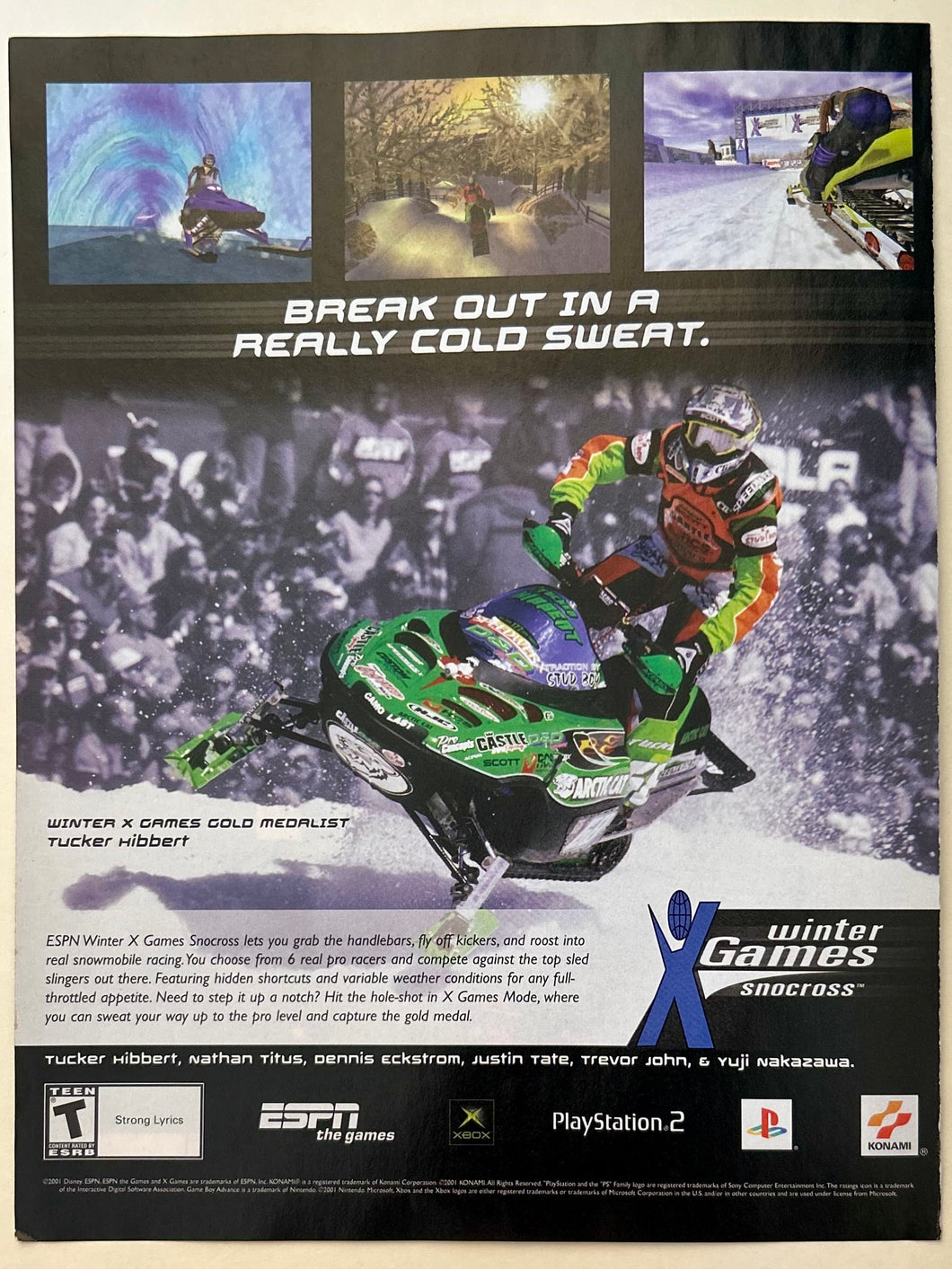 ESPN Winter X Games Snocross - PS2 Xbox - Original Vintage Advertisement - Print Ads - Laminated A4 Poster