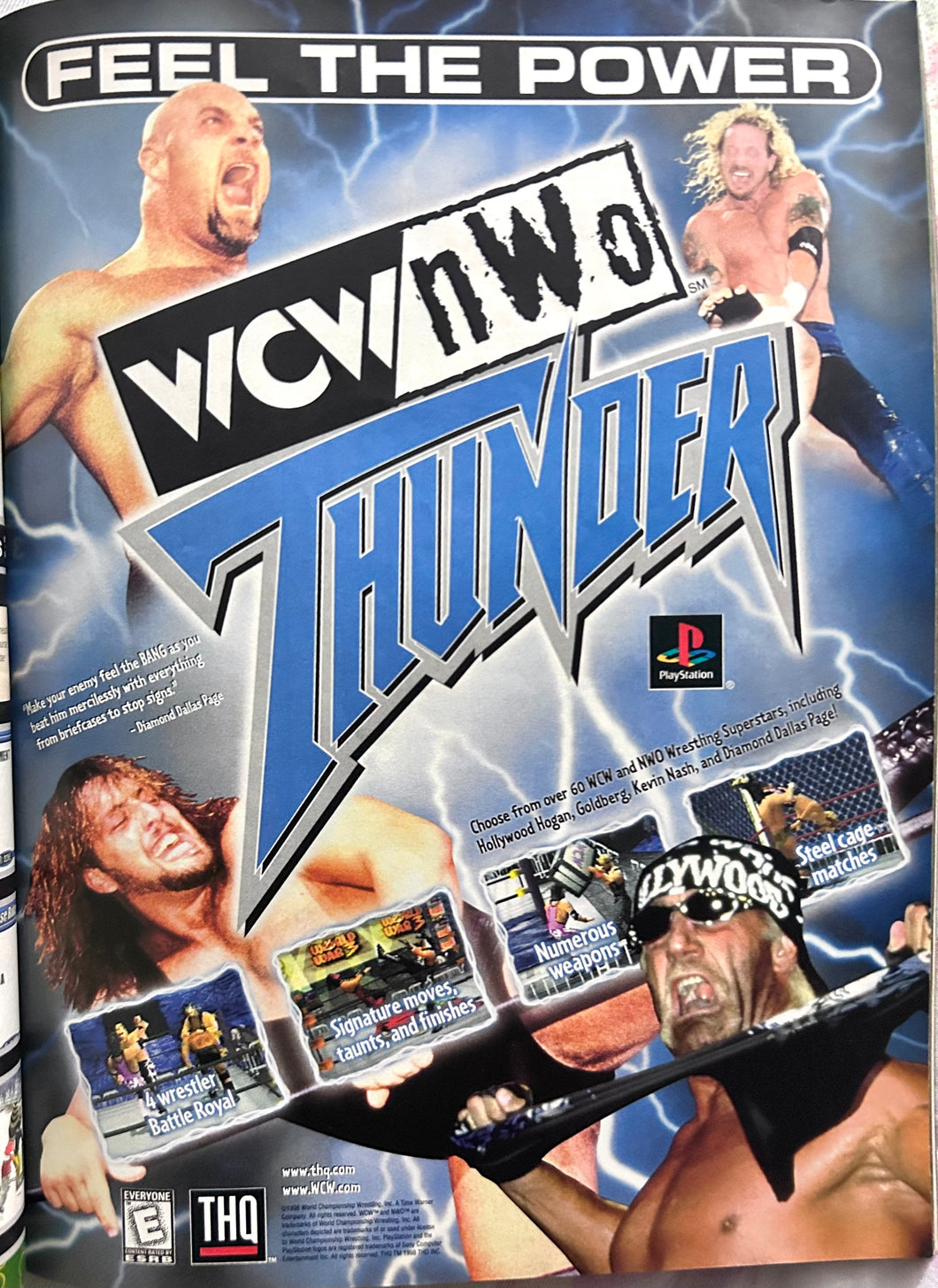 WCW/NWO Thunder - PlayStation - Original Vintage Advertisement - Print Ads - Laminated A4 Poster