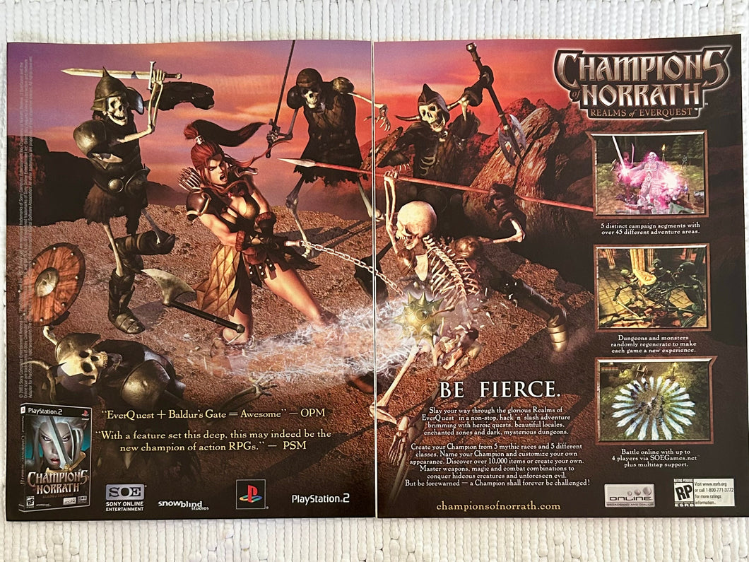 Champions of Norrath: Realms of EverQuest - PS2 - Original Vintage Advertisement - Print Ads - Laminated A3 Poster