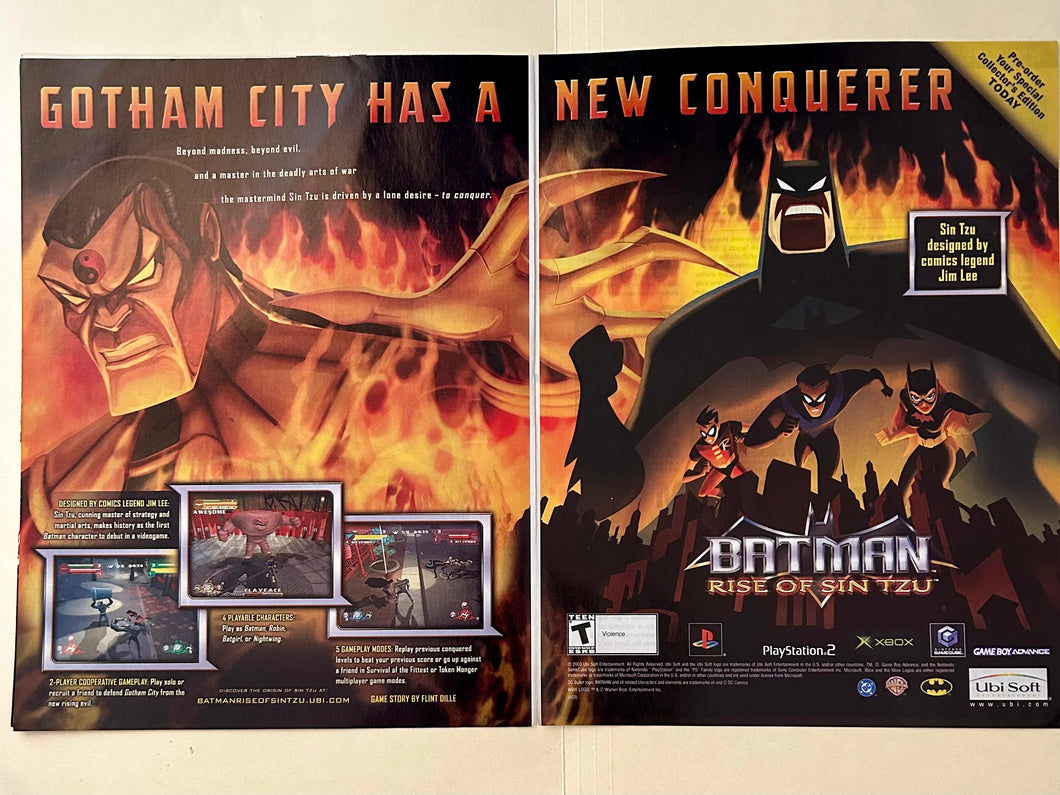 Batman: Rise of Sin Tzu - PS2 NGC Xbox GBA - Original Vintage Advertisement - Print Ads - Laminated A3 Poster