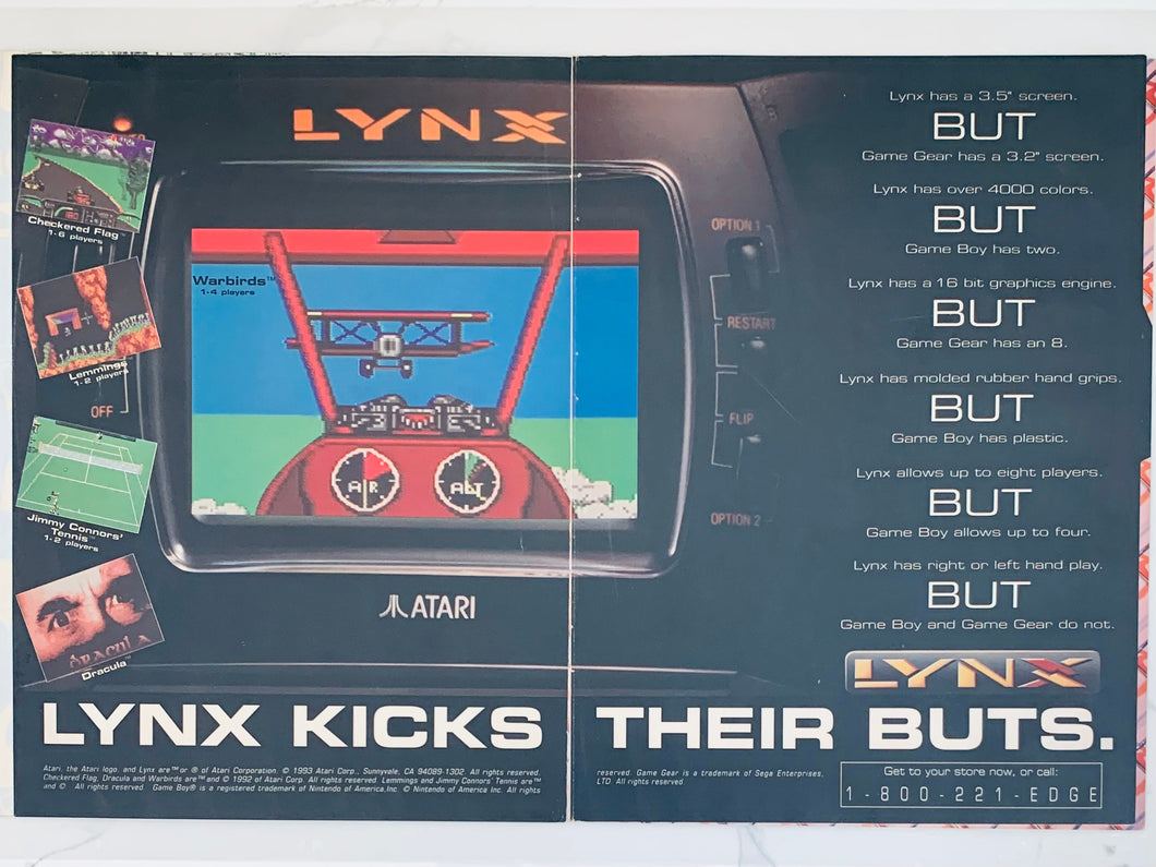 Atari Lynx - Original Vintage Advertisement - Print Ads - Laminated A3 Poster