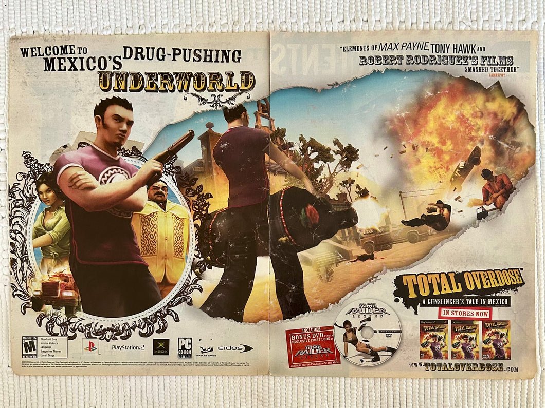 Total Overdose - PS2 Xbox PC - Original Vintage Advertisement - Print Ads - Laminated A3 Poster