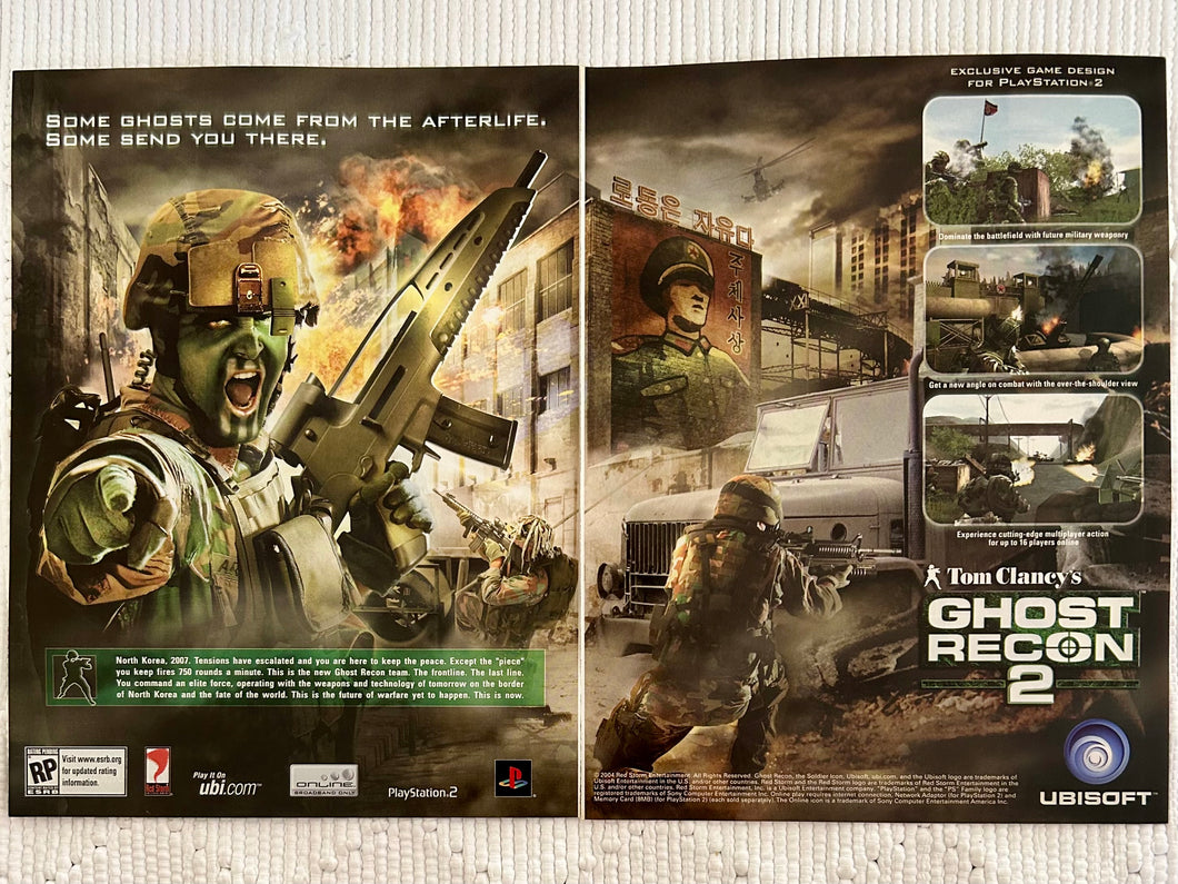 Tom Clancy's Ghost Recon 2 - PS2 - Original Vintage Advertisement - Print Ads - Laminated A3 Poster