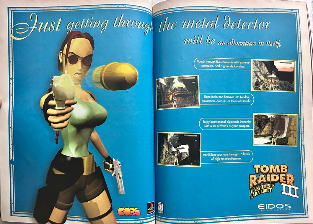 Tomb Raider III: Adventures of Lara Croft - PlayStation - Original Vintage Advertisement - Print Ads - Laminated A3 Poster