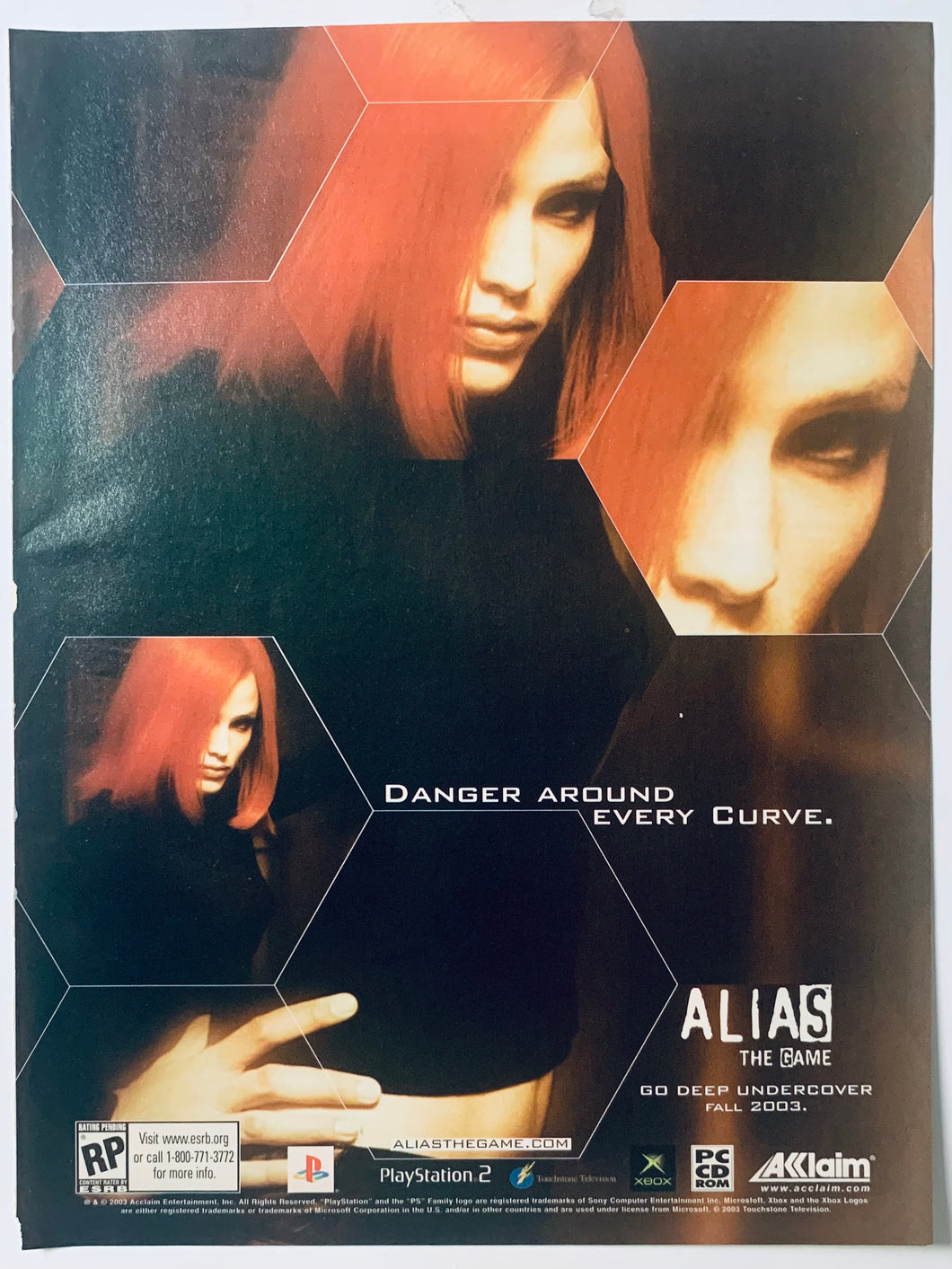 Alias The Game - PS2 Xbox - Original Vintage Advertisement - Print Ads - Laminated A4 Poster