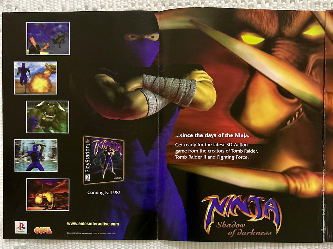 Ninja: Shadow of Darkness - PlayStation - Original Vintage Advertisement - Print Ads - Laminated A3 Poster