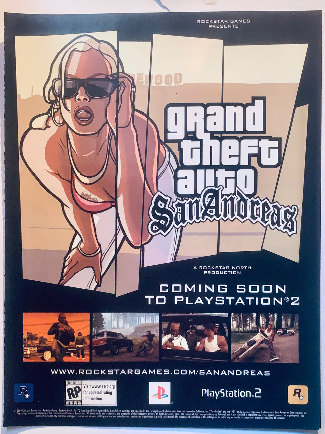 Grand Theft Auto: San Andreas - PS2 - Original Vintage Advertisement - Print Ads - Laminated A4 Poster