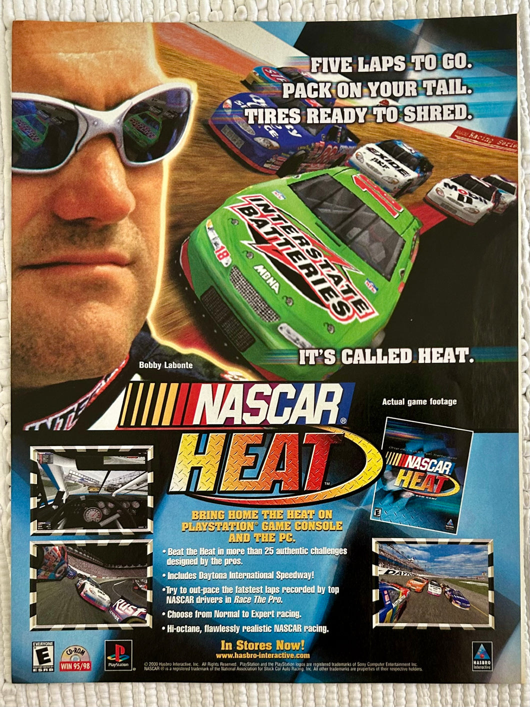 NASCAR Heat - PlayStation - Original Vintage Advertisement - Print Ads - Laminated A4 Poster