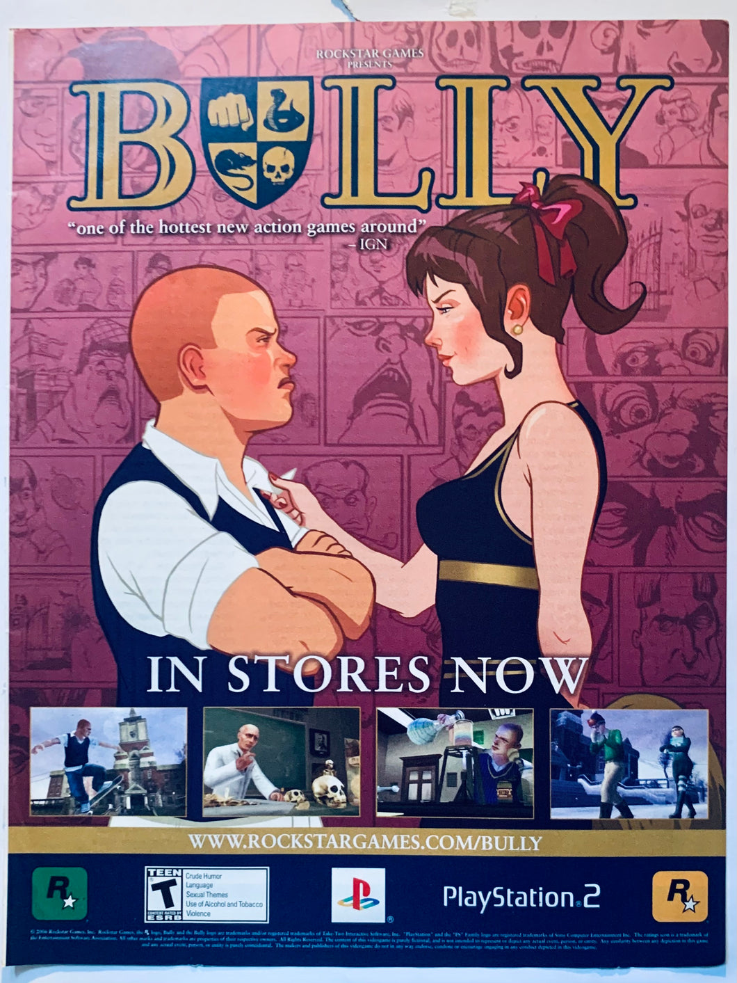 Bully - PS2 - Original Vintage Advertisement - Print Ads - Laminated A4 Poster