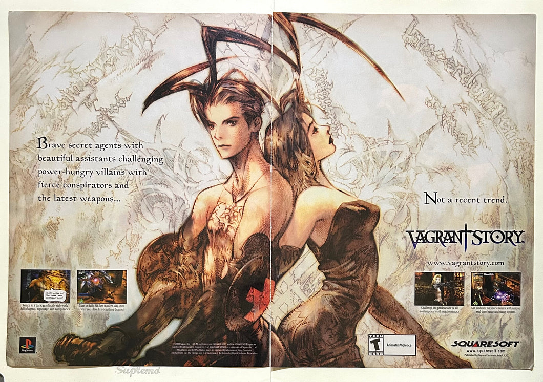 Vagrant Story - PlayStation - Original Vintage Advertisement - Print Ads - Laminated A3 Poster