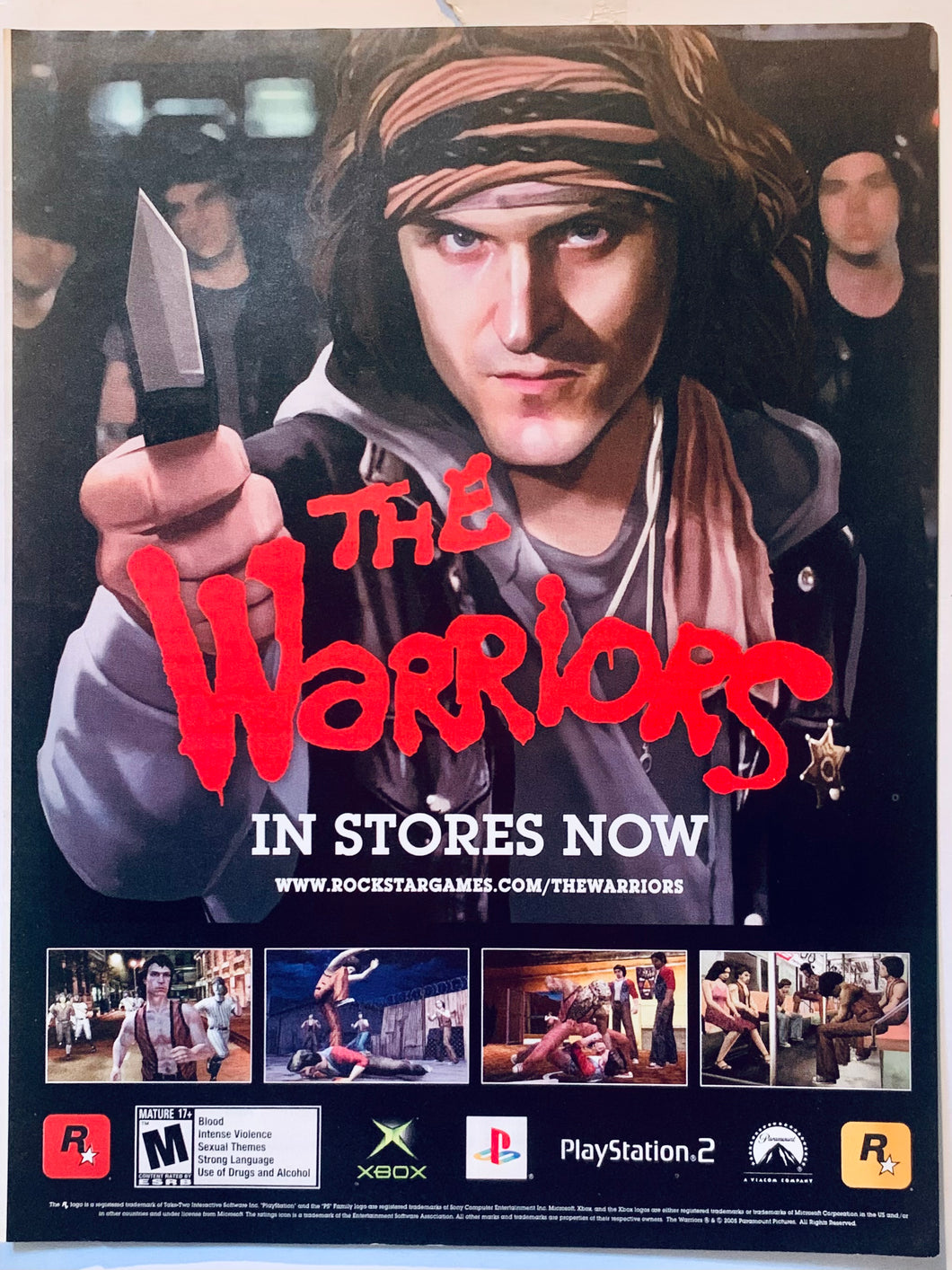 The Warriors - PS2 Xbox - Original Vintage Advertisement - Print Ads - Laminated A4 Poster