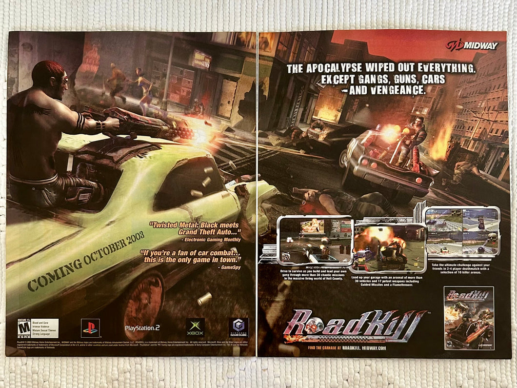 Roadkill - PS2 Xbox NGC - Original Vintage Advertisement - Print Ads - Laminated A3 Poster