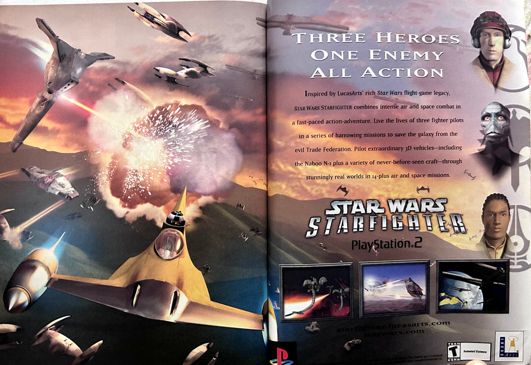 Star Wars Starfighter - PlayStation 2 - Original Vintage Advertisement - Print Ads - Laminated A3 Poster