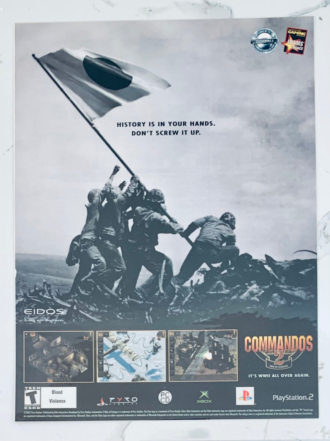 Commandos 2 - PS2 Xbox - Original Vintage Advertisement - Print Ads - Laminated A4 Poster