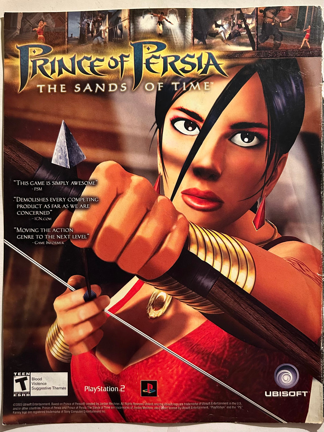 The Prince of Persia: The Sands of Time - PS2 - Original Vintage Advertisement - Print Ads - Laminated A4 Poster