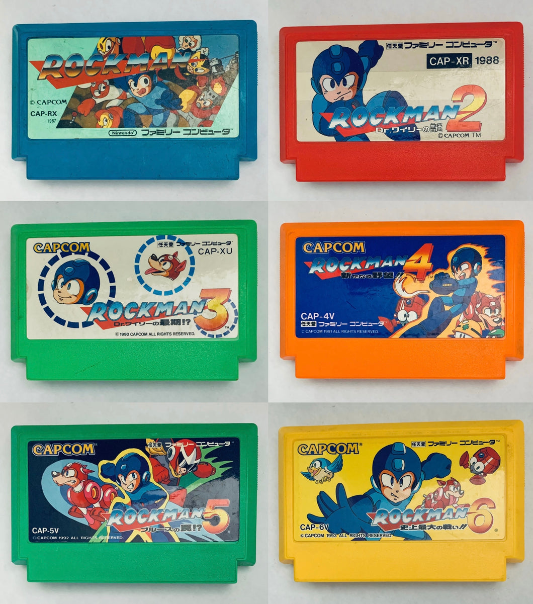 Rockman 1-6 Set - Famicom - Family Computer FC - Nintendo - Japan Ver. - NTSC-JP - Cart