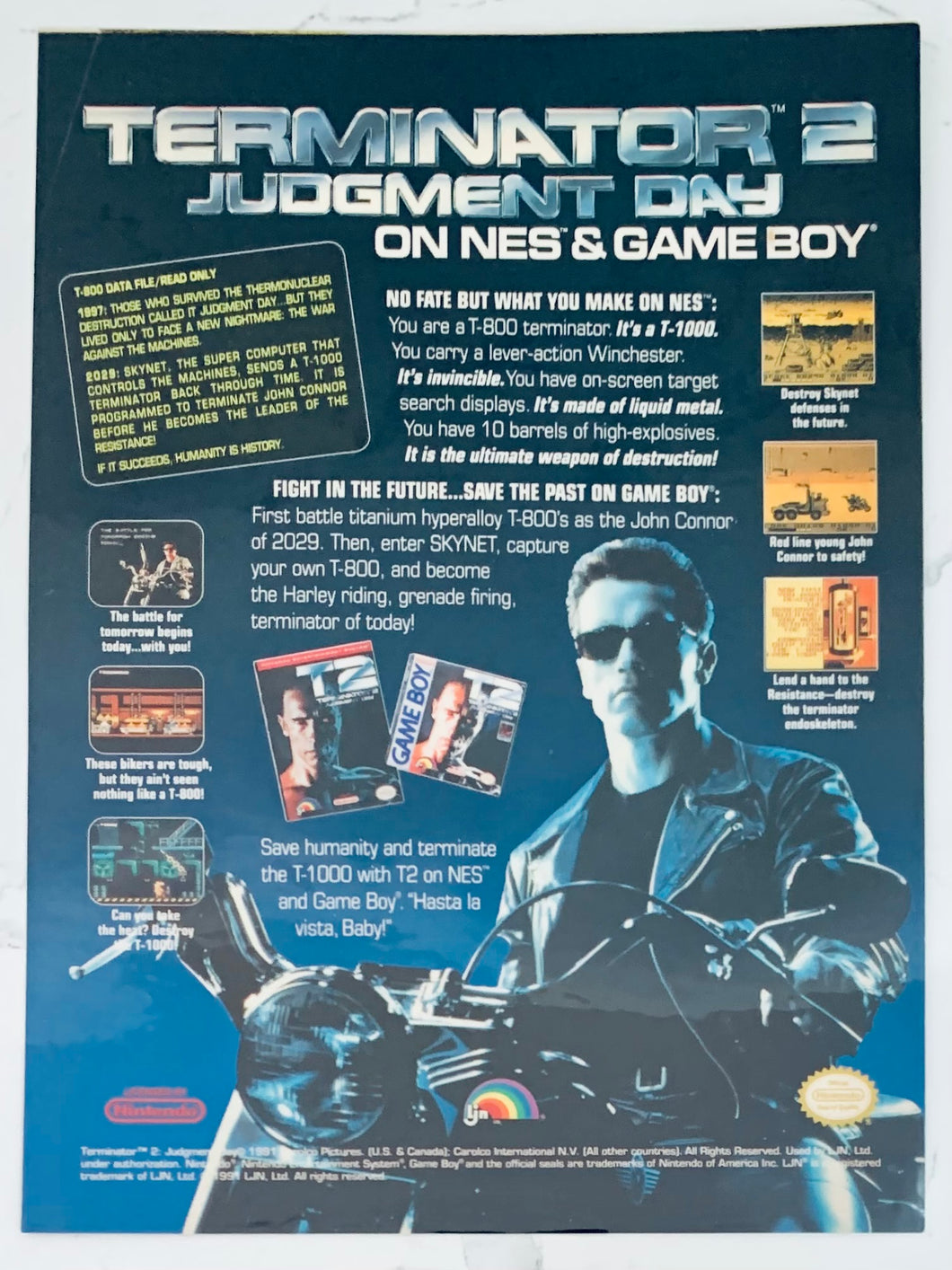 Terminator 2: Judgment Day - NES GB - Original Vintage Advertisement - Print Ads - Laminated A4 Poster