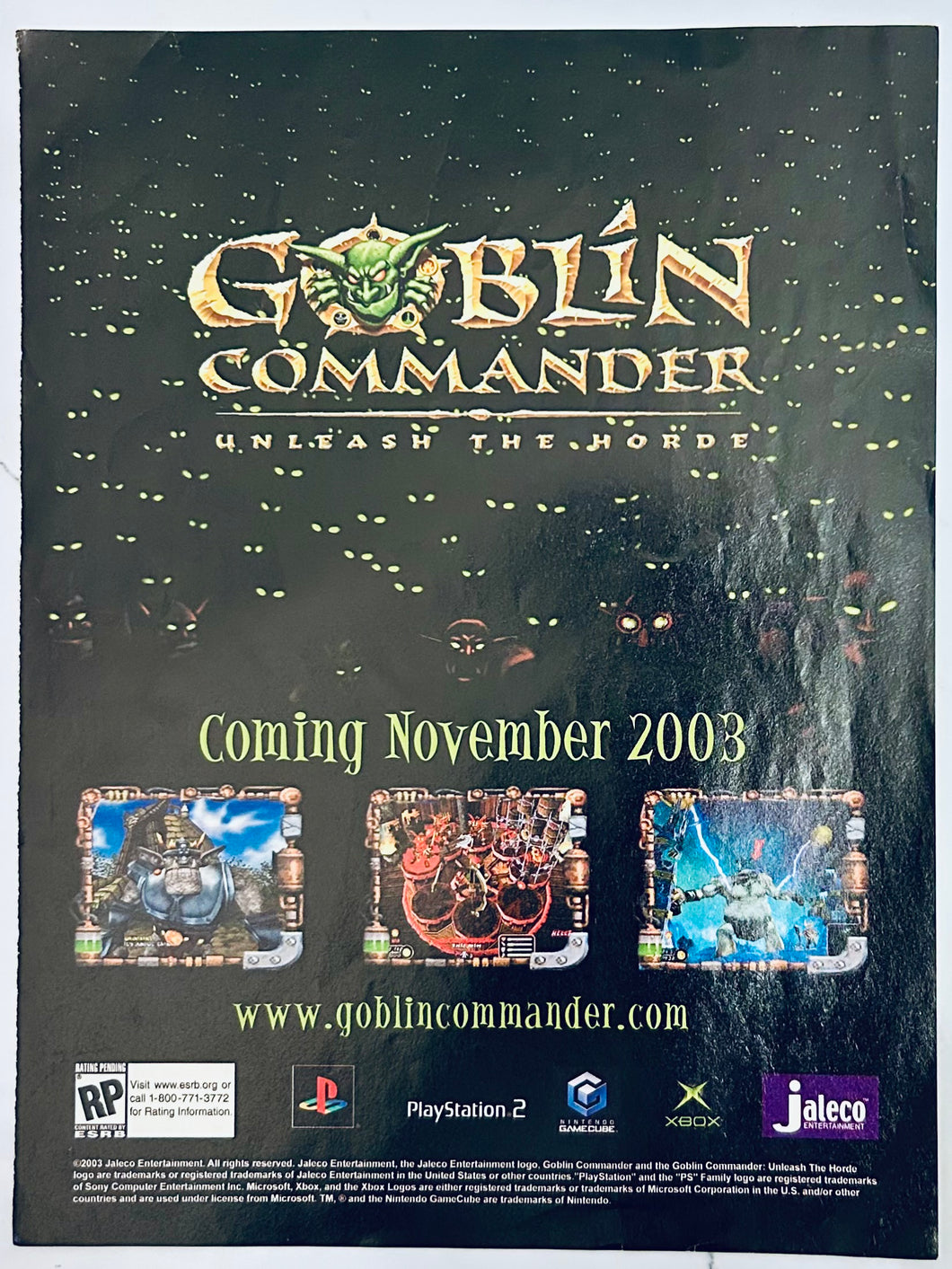 Goblin Commander: Unleash the Horde - PS2 NGC Xbox - Original Vintage Advertisement - Print Ads - Laminated A4 Posteri