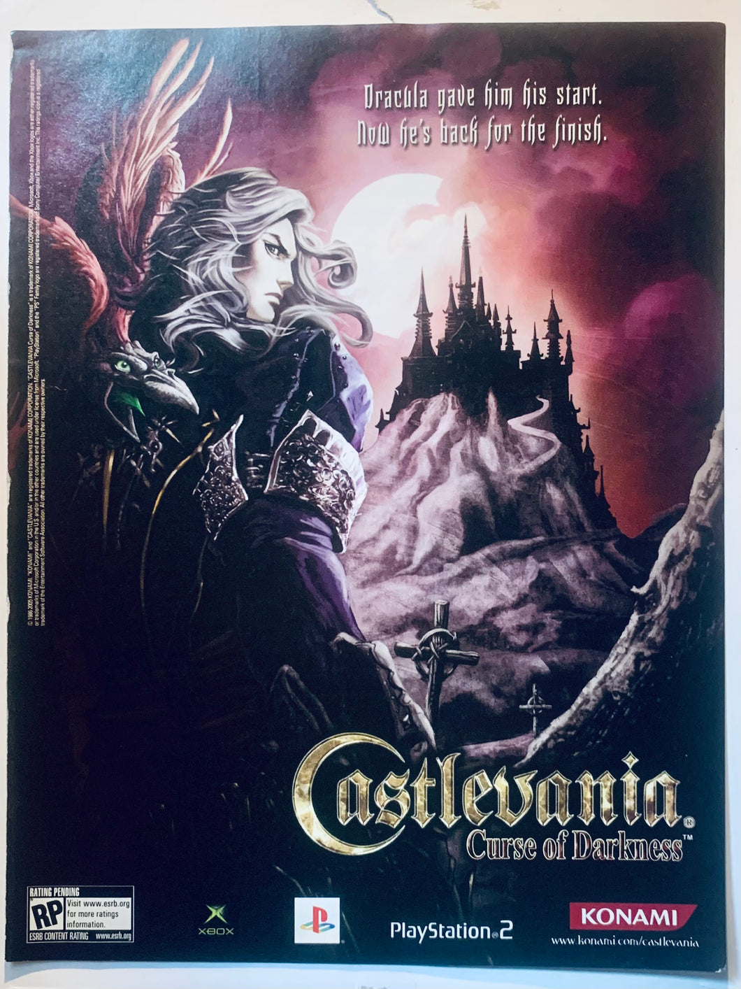 Castlevania: Curse of Darkness - PS2 - Original Vintage Advertisement - Print Ads - Laminated A4 Poster