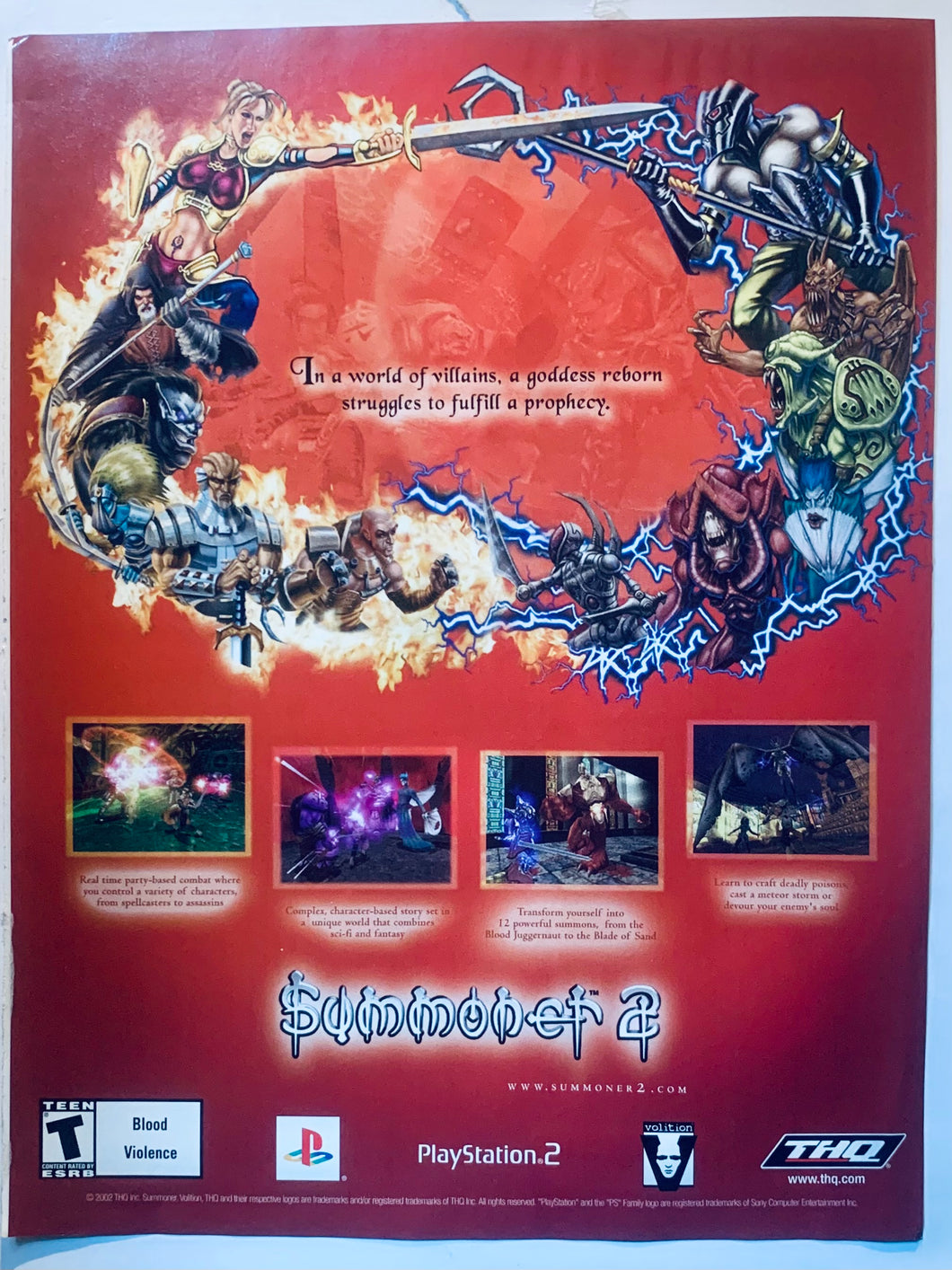 Summoner 2 - PS2 - Original Vintage Advertisement - Print Ads - Laminated A4 Poster