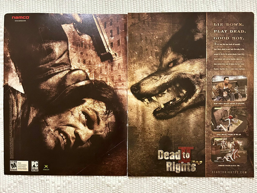 Dead to Rights 2 - Xbox PC - Original Vintage Advertisement - Print Ads - Laminated A3 Poster