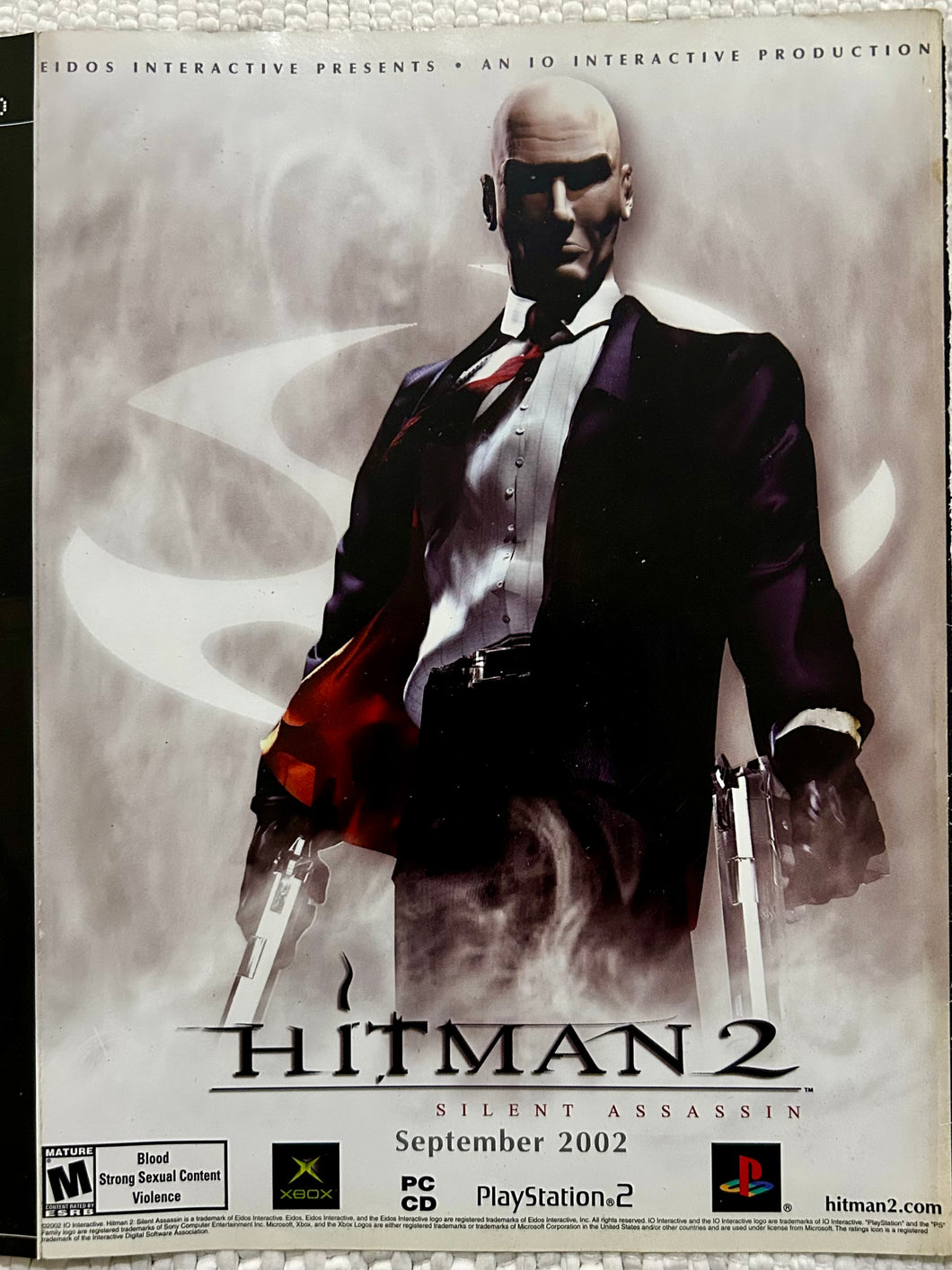 Hitman 2: Silent Assassin - PS2 Xbox PC - Original Vintage Advertisement - Print Ads - Laminated A4 Poster