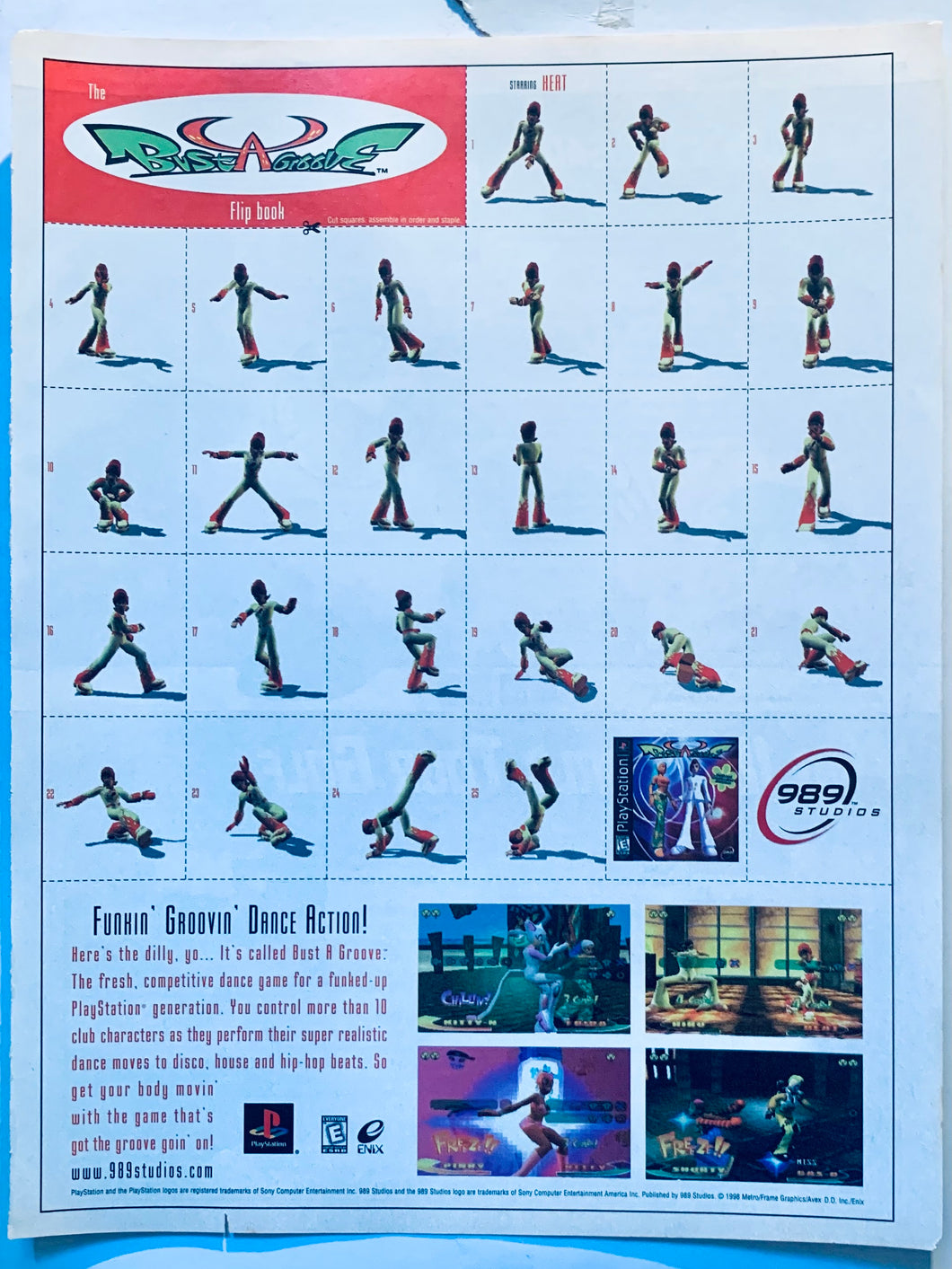 Bust A Groove - PlayStation - Original Vintage Advertisement - Print Ads - Laminated A4 Poster