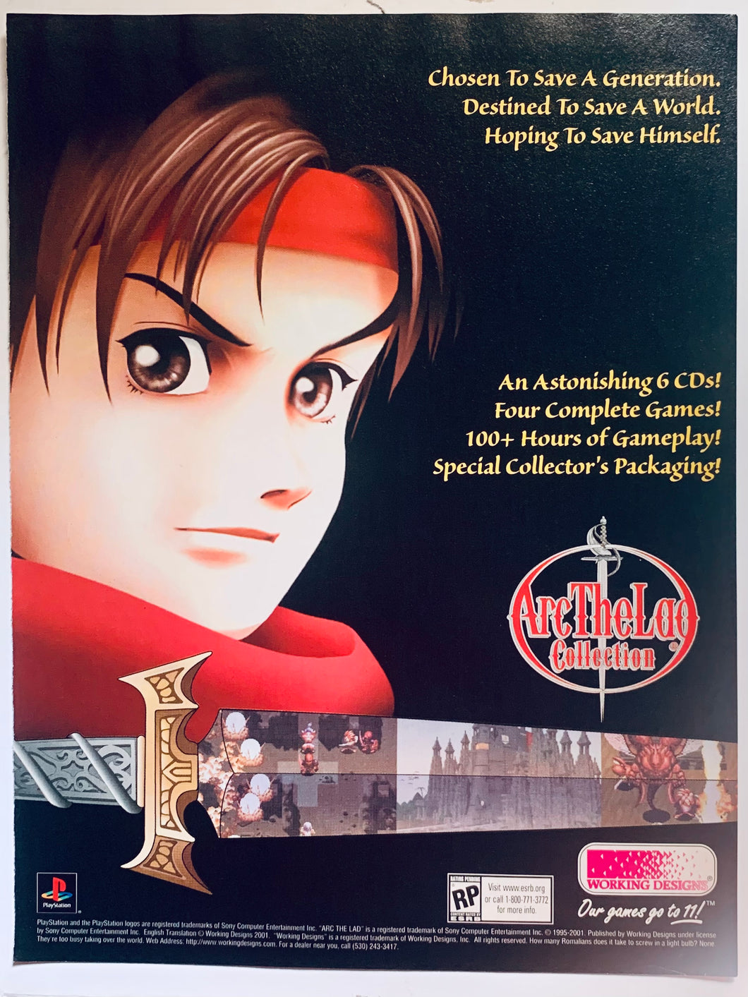 Arc the Lad Collection - PlayStation - Original Vintage Advertisement - Print Ads - Laminated A4 Poster